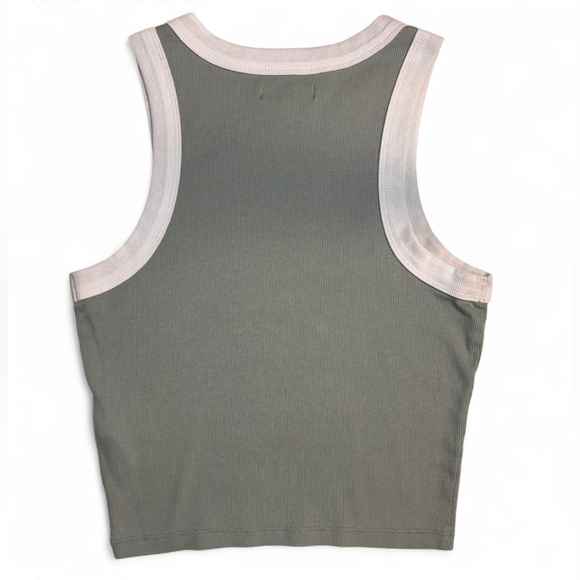 MADEWELL Brightside Rib Cutaway Cropped Tank Color Pale Celadon size XS - Picture 5 of 6